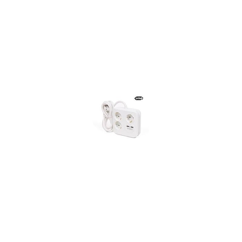 REGLETA 3 TOMAS + 2 USB-A 1.5M 3X1,5MM