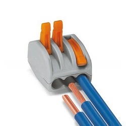 CONECTOR RAPIDO PALANCA CONEXION 3 BORNES CABLE HASTA 2,5mm² LEDECOR