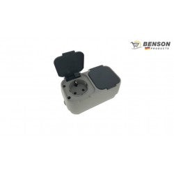 ENCHUFE DOBLE SUPERFICIE ESTANCO SCHUKO C/TAPA IP54