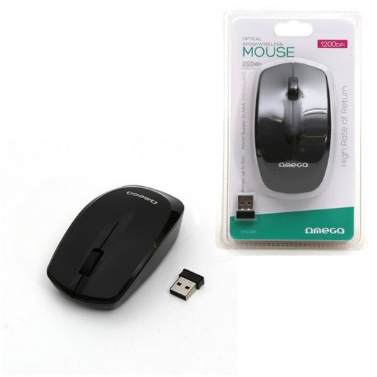 RATON WIRELESS 2.4GHZ 1.200DPI NEGRO BLISTER OMEGA