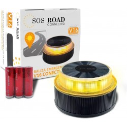 SOS ROAD CONNECTED V16 CONECTADA GEOLOCALIZADA LUZ DE EMERGENCIA COCHE HOMOLOGADA DGT 3.0 IP54 NK