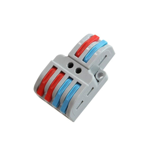 pedido mínimo 10 CONECTOR RAPIDO PALANCA CONEXION 4 ENTRADAS Y 2 SALIDAS SPL-42 LEDECOR