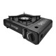 HORNILLO DE CAMPING GAS PORTATIL COLOR NEGRO C/FUNDA CON SISTEMA DE SEGURIDAD Y AUTO-ENCENDIDO (USA BOMBONA 227GRS. no incluida)